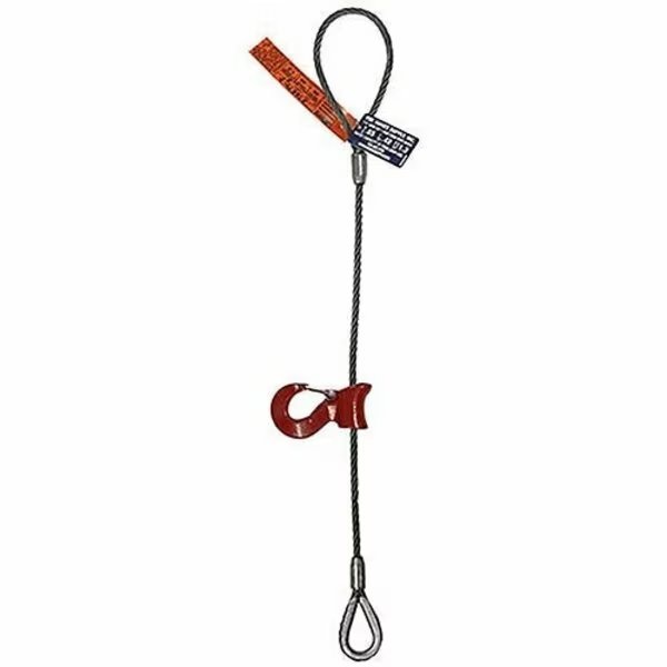 Sngl Leg Sliding Choker Wire Rope Slng, 1 in dia, 8ft L, Flemish Loop to HD Thimble, 9.8 ton, Hsi, Mfr#: 105B1XCHD-08